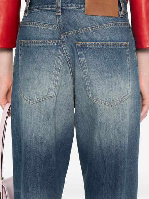 Victoria Beckham logo-patch straight jeans - Blue