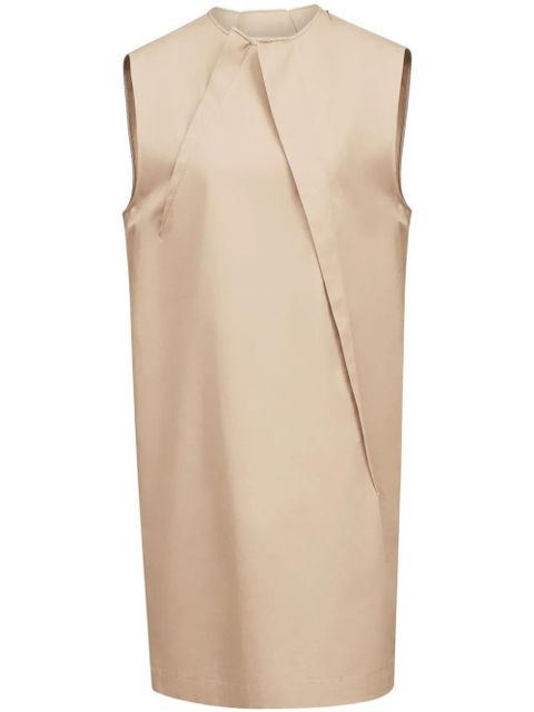 MM6 Maison Margiela pleat-detail cap sleeved dress - Neutrals - zdjęcie produktu nr 1