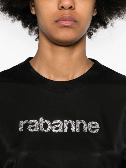 Rabanne logo-embellished jersey T-shirt - Black