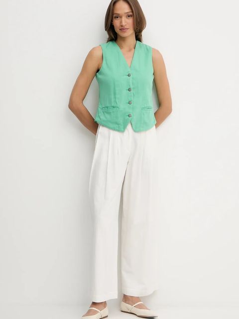 United Colors of Benetton kamizelka kolor zielony jednorzędowa 2LEDDJ00G - zdjęcie produktu nr 2