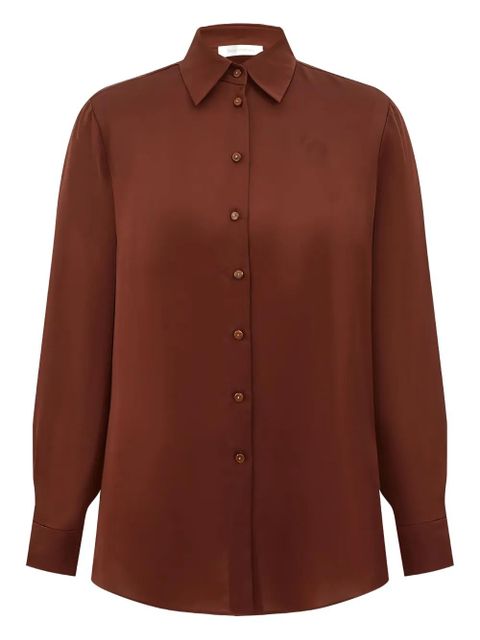 ZIMMERMANN long-sleeve silk shirt - Brown