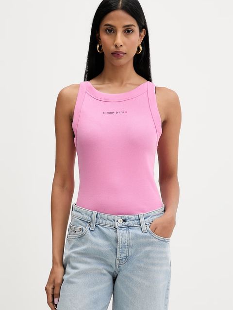 Tommy Jeans crop top damski bawełniany z elastanem - zdjęcie produktu nr 1