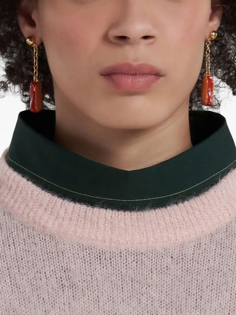 Marni hot dog-motif drop earrings - Orange