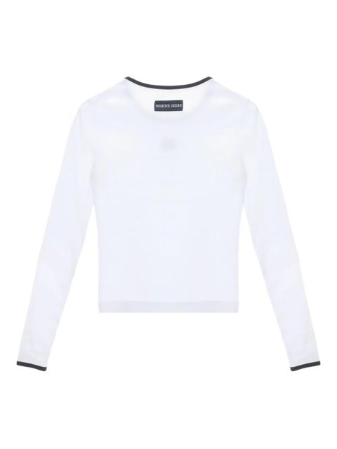 Marine Serre moon-logo long-sleeve T-shirt - White