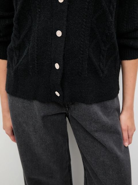 Answear.LAB kardigan z kaszmirem damski kolor czarny