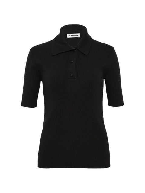 Jil Sander knitted polo top - Black - zdjęcie produktu nr 1