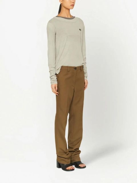 Miu Miu mid-rise straight-leg trousers - Green