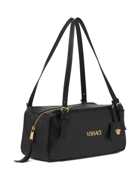 Versace logo-plaque shoulder bag - Black