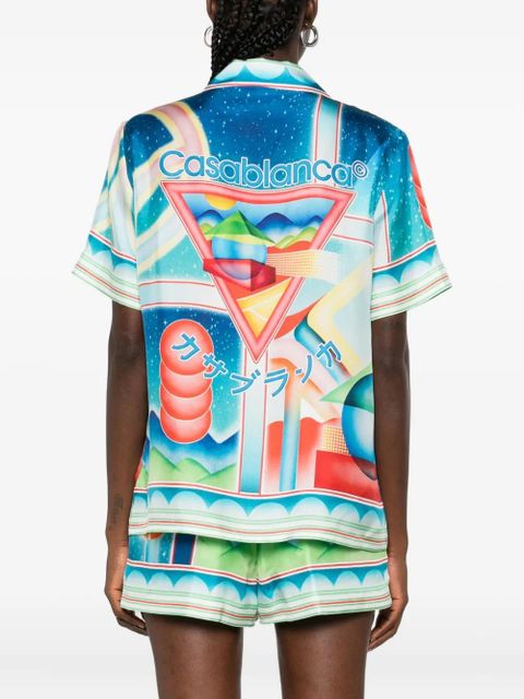 Casablanca printed silk shirt - Blue