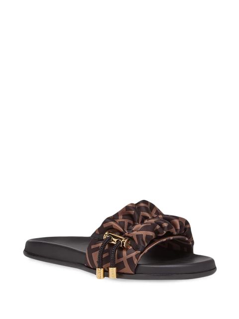 FENDI toggle-fastening FF-logo slides - Brown - zdjęcie produktu nr 2