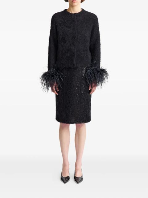 16Arlington feather-trim alena cardigan - Black - zdjęcie produktu nr 2