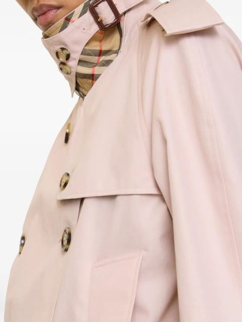 Burberry cropped tropical gabardine Mayfair trench jacket - Pink