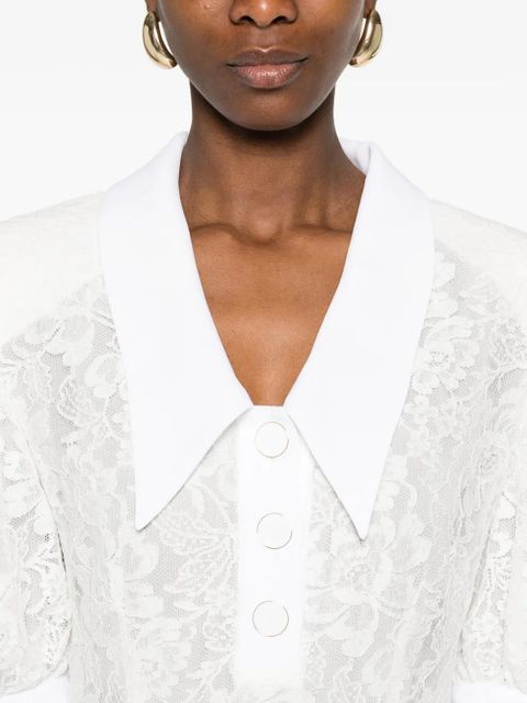 Rowen Rose polo-collar midi dress - White