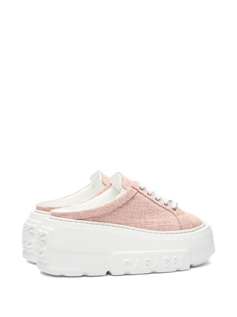 Casadei pink heeled mules