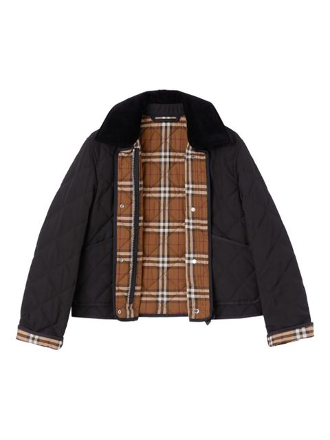 Burberry straight-point collar quilted jacket - Black