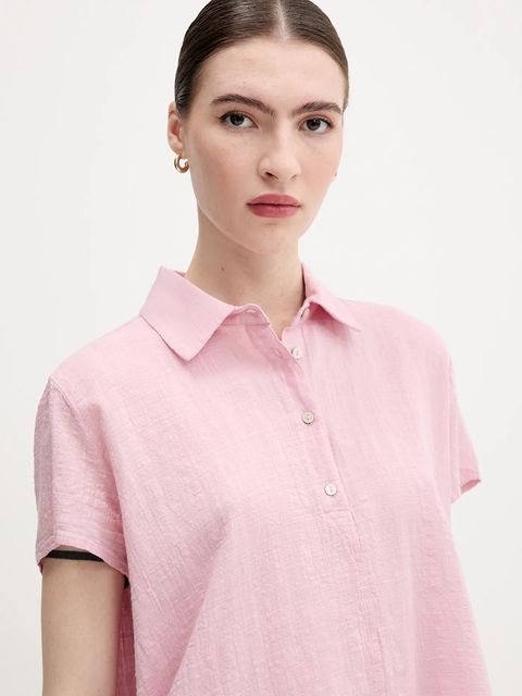 United Colors of Benetton bluzka damska kolor różowy gładka 5ONVDQ0BQ