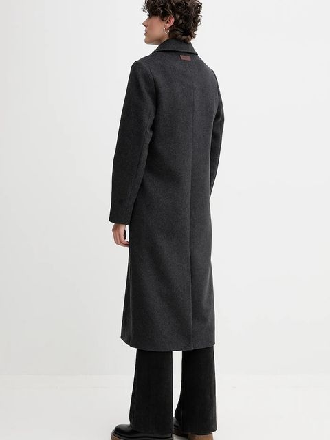 Pepe Jeans płaszcz z dodatkiem wełny kolor szary PL4024361