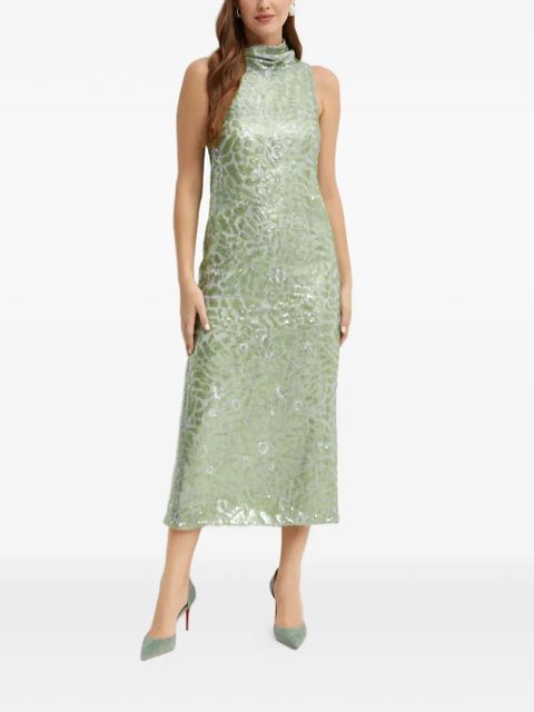 16Arlington Mona sequin midi dress - Green