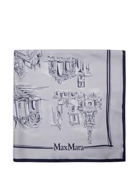 Max Mara logo scarf - White - zdjęcie produktu nr 1