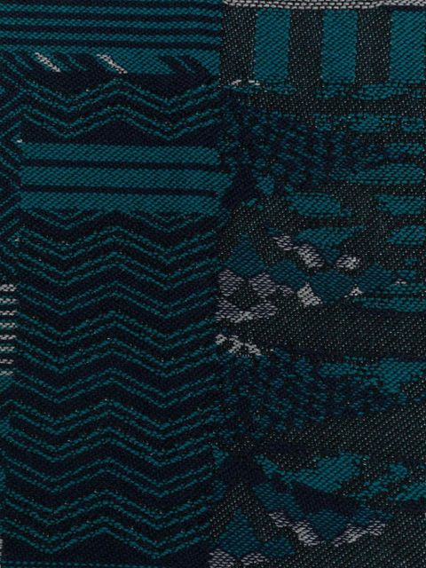 Missoni fringed-trim patterned scarf - Blue