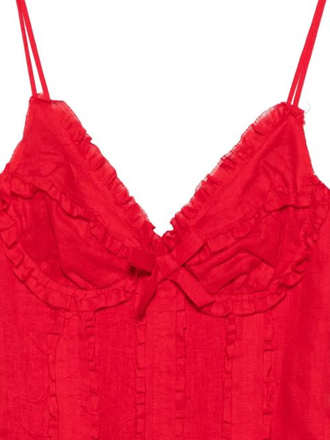 SHUSHU/TONG ruffled bow-detail bodysuit - Red