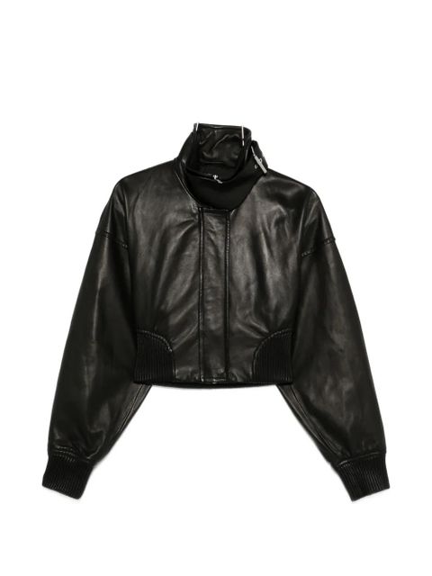 Sportmax ribbed leather jacket - Black - zdjęcie produktu nr 1
