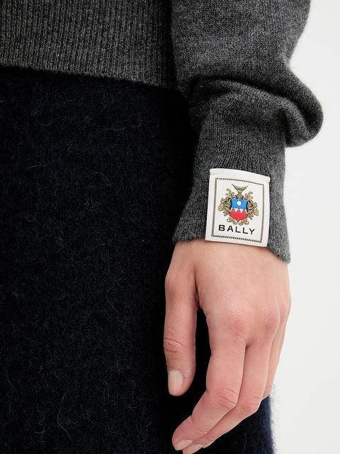 Bally kardigan kaszmirowy damski kolor szary lekki WKN0B8