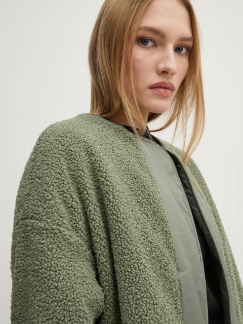 United Colors of Benetton kurtka dwustronna damska kolor zielony przejściowa oversize 23P8DN06M