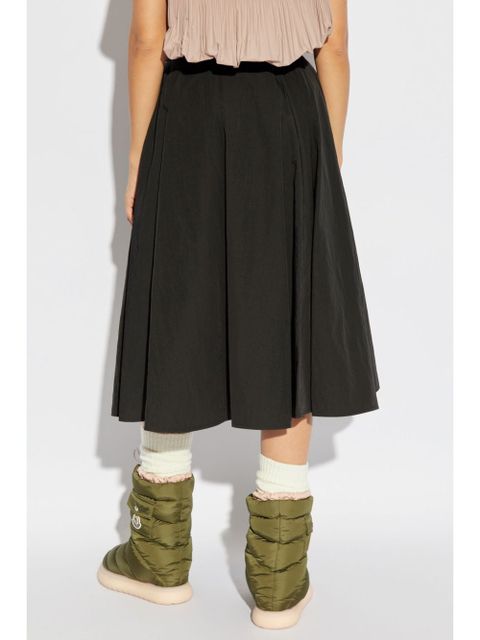 Moncler logo-patch belted-waist skirt - Black