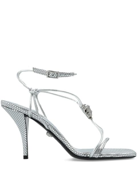 Versace 85mm La Medusa lace-up sandals - 1E01P - 1E01P Silver Palladium - zdjęcie produktu nr 1
