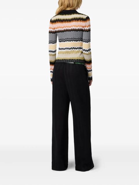 Missoni chevron-pattern polo neck top - Multicolour