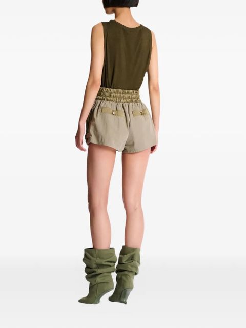 Balmain elasticated-waist cargo shorts - Green
