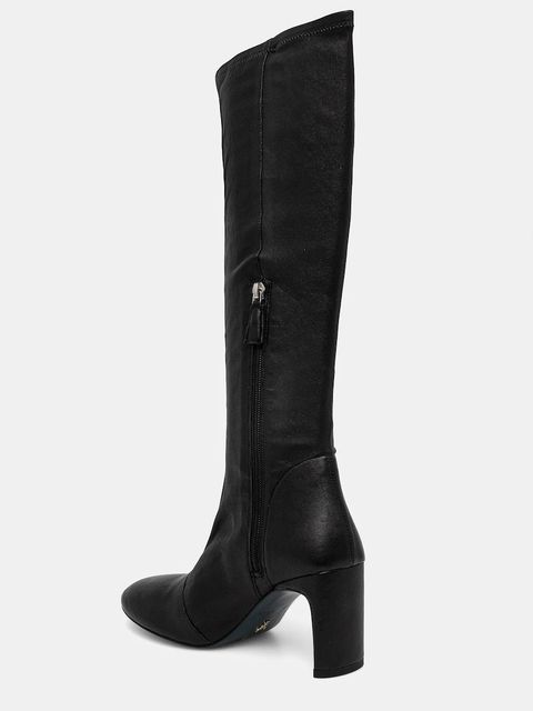 Patrizia Pepe kozaki skórzane damskie kolor czarny na słupku 8Y0143 L121 K103 - zdjęcie produktu nr 2