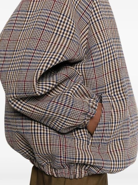 The Frankie Shop check-patterm bomber jacket - Brown