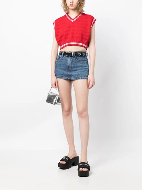 Alexander Wang mid-rise denim skort - Blue