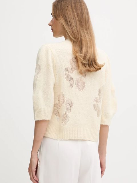 United Colors of Benetton sweter z dodatkiem wełny damski kolor beżowy lekki 18L4E10EV