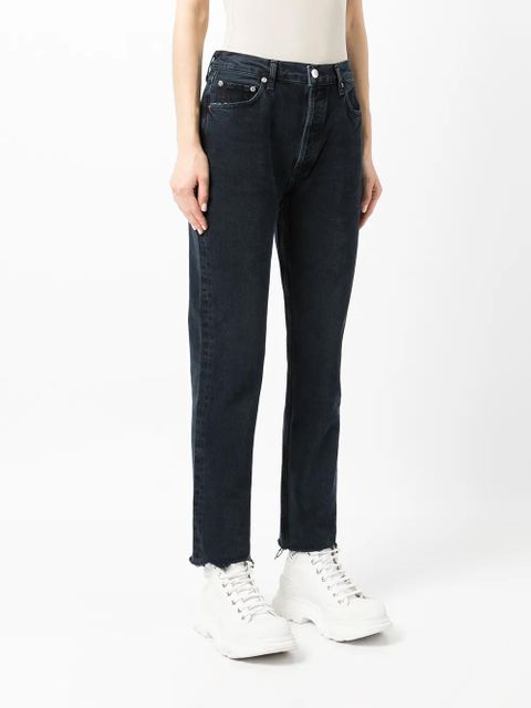 AGOLDE mid-rise tapered-leg slim jeans - Blue