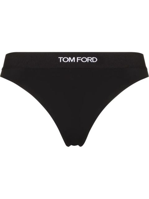 TOM FORD logo-waistband thong - Black - zdjęcie produktu nr 1