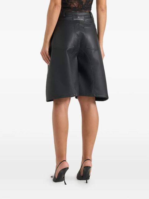 Manière De Voir Hazel eiffel-button wrap-over bermuda shorts - Black
