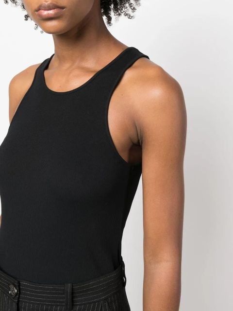 TOTEME Fine Curved ribbed tank top - Black