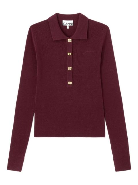 GANNI buttoned collared knitwear - zdjęcie produktu nr 1