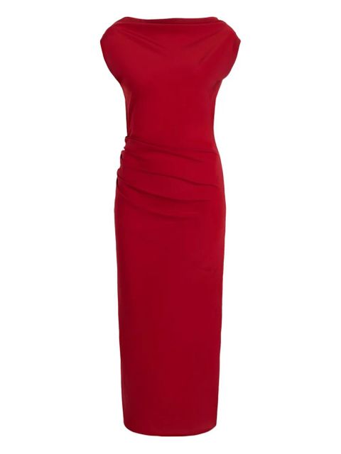 Proenza Schouler draped cowl-neck midi day dress - Red - zdjęcie produktu nr 1