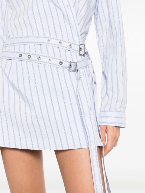 AMBUSH striped cotton-blend shirtdress - Blue