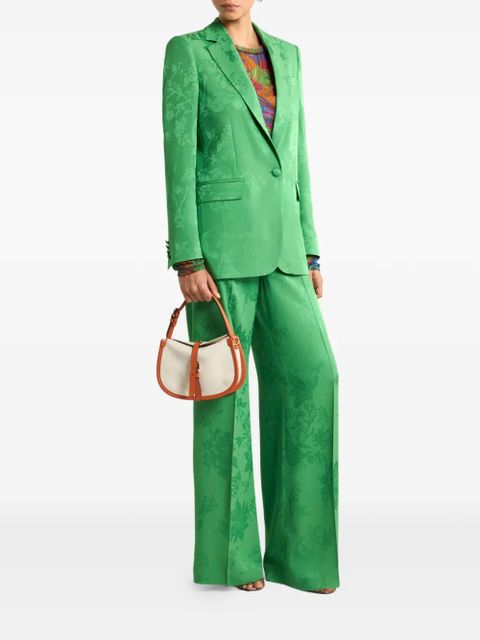ETRO floral-motif jacquard trousers - Green - zdjęcie produktu nr 2