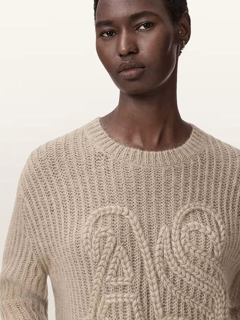 AllSaints sweter z dodatkiem wełny CHAIN