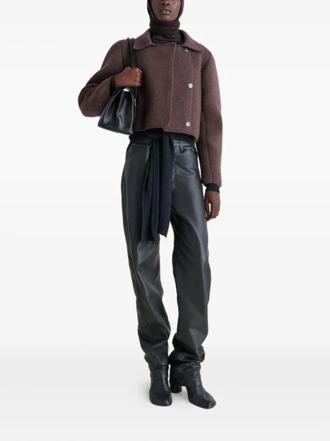 LEMAIRE felted double-breasted blouson - Brown - zdjęcie produktu nr 2