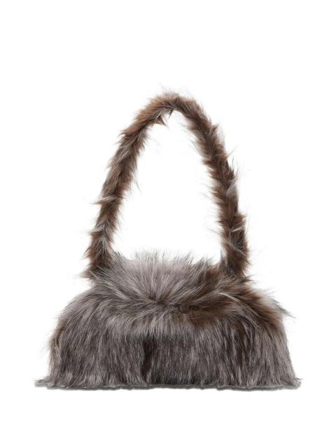 Diesel faux-fur top-handle shoulder bag - Brown