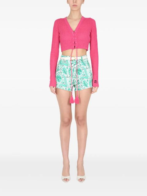 ETRO lace-up V-neck sweater - Pink - zdjęcie produktu nr 1