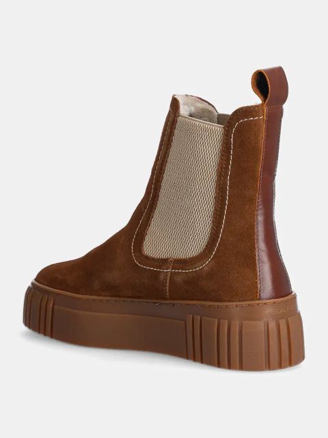 Gant sztyblety zamszowe Snowmont damskie kolor brązowy na platformie lekko ocieplone 29553786 G45