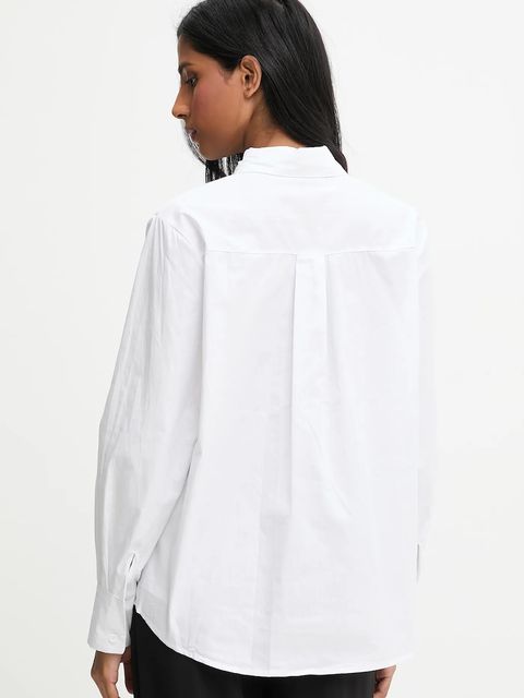 Answear.LAB koszula bawełniana damska kolor biały regular z kołnierzykiem klasycznym